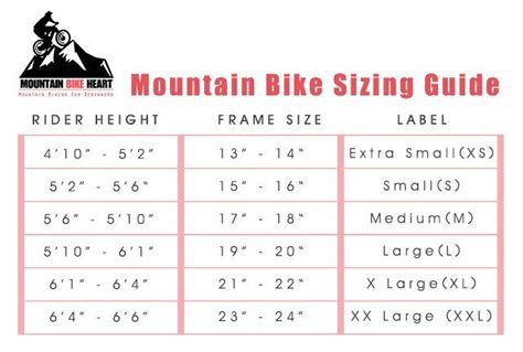 Gt Mountain Bike Sizing Chart